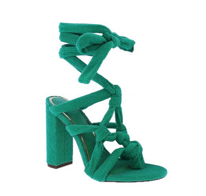 Knotted  Chunky Heel | Green