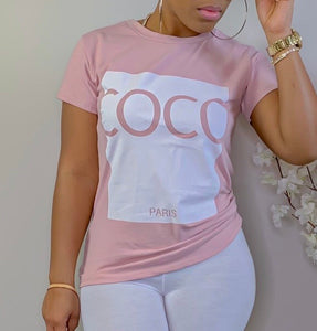 Coco Shirt | Mauve & White